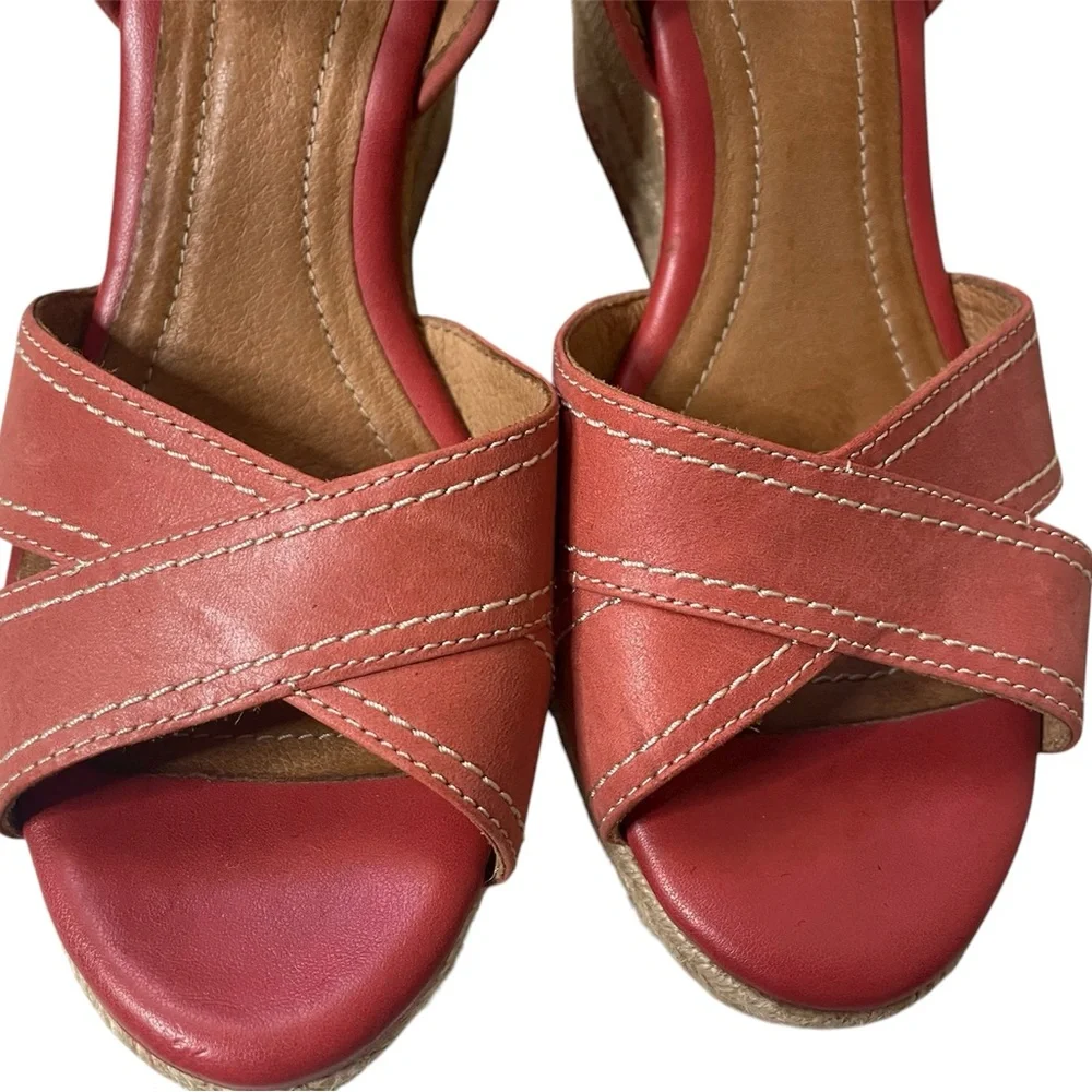 Clarks women’s Amelia Air leather espadrille wedge platform sandals